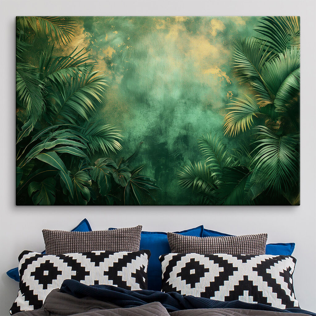 Mystic jungle shimmering at dawn