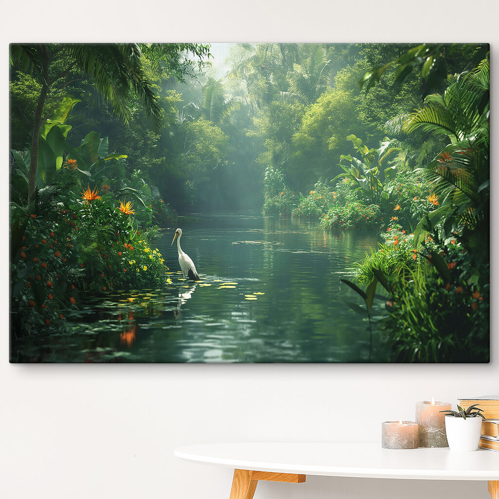 A bird in a river A bird in a river
