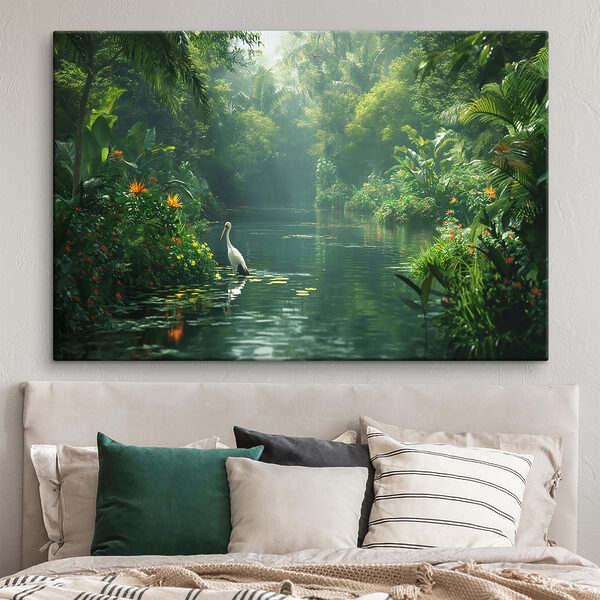A bird in a river A bird in a river