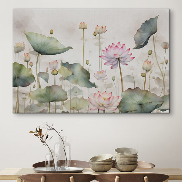 A painting of flowers and leaves A painting of flowers and leaves