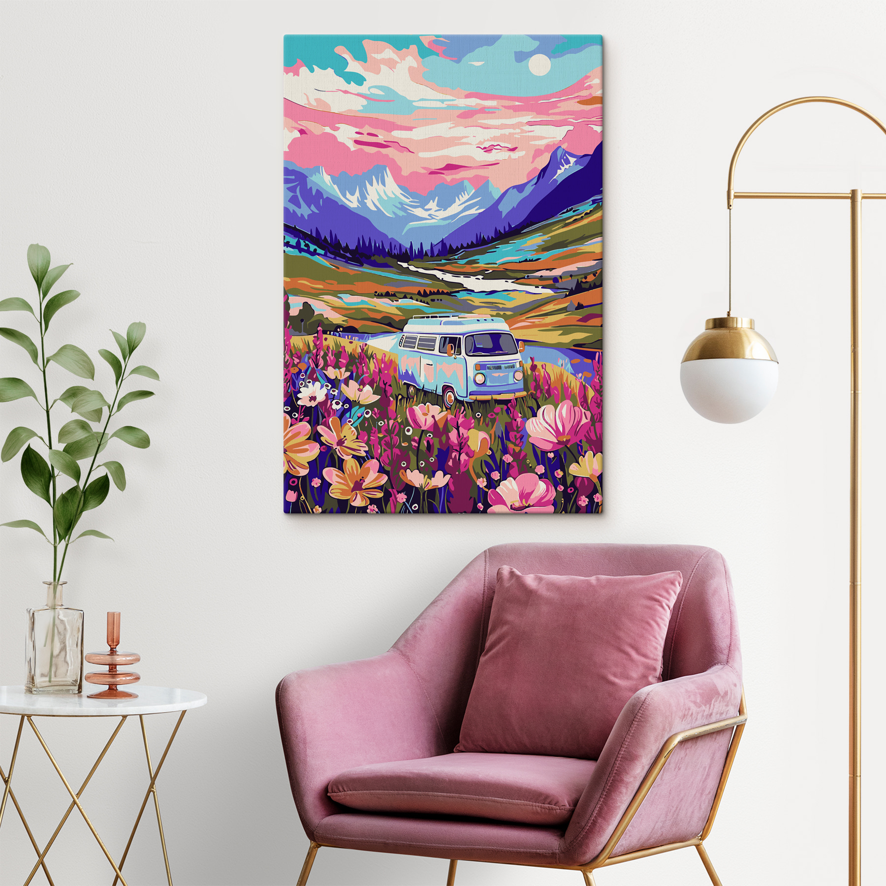 s38260pig307m - Фургон проїжджає через поле з квітами - tegory