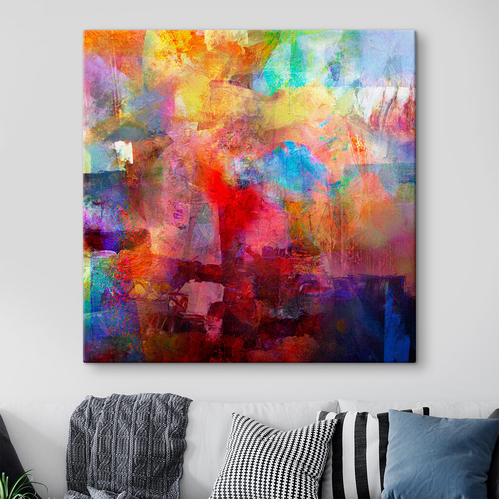 A colorful painting of a city A colorful painting of a city