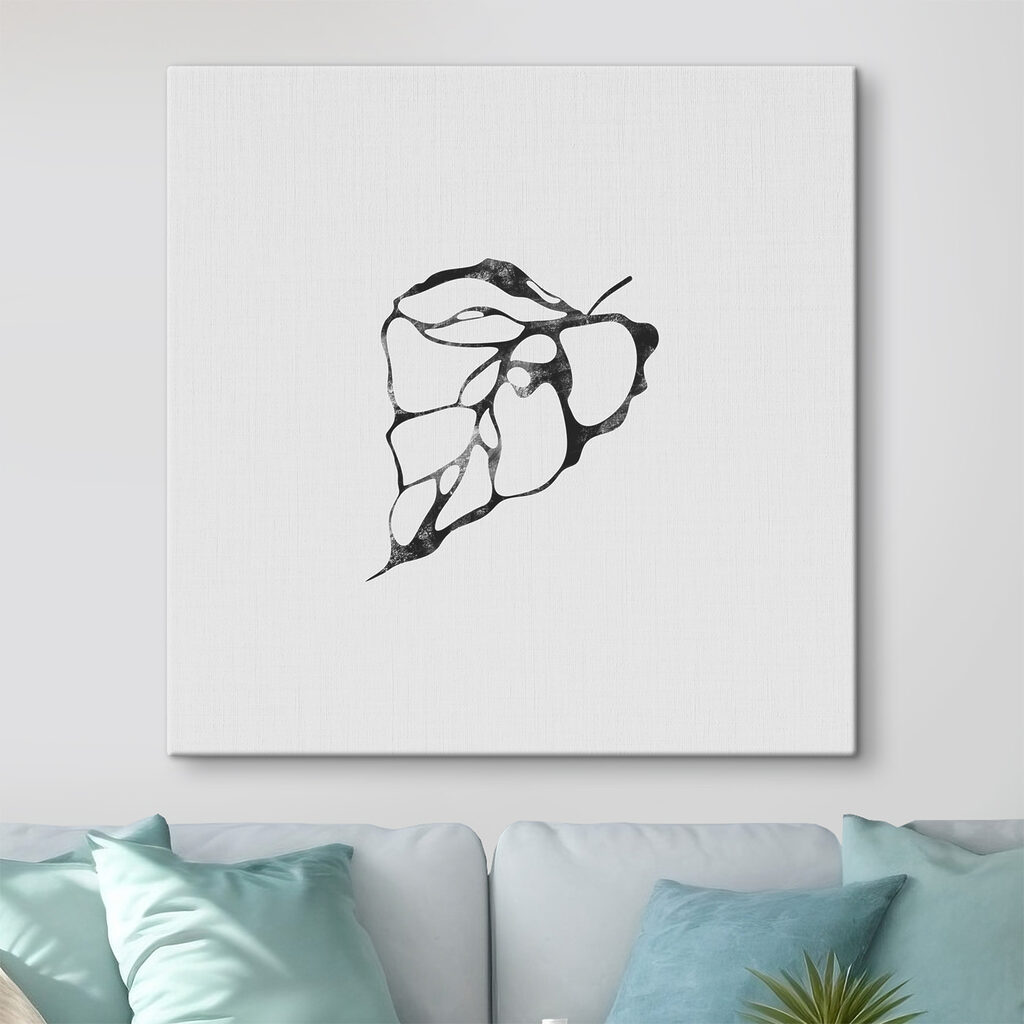 A black and white image of a leaf A black and white image of a leaf