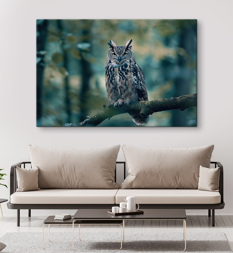 An owl sitting on a branch