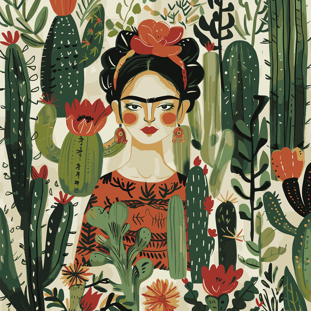 A painting of a woman with a flower in her hair A painting of a woman with a flower in her hair