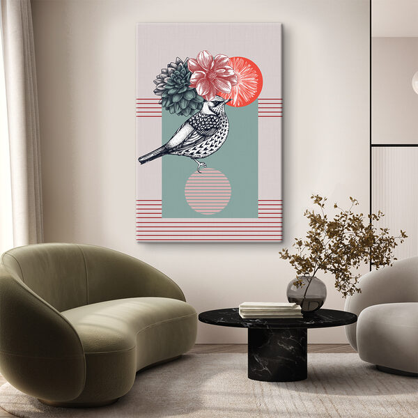 A bird with flowers on its head A bird with flowers on its head