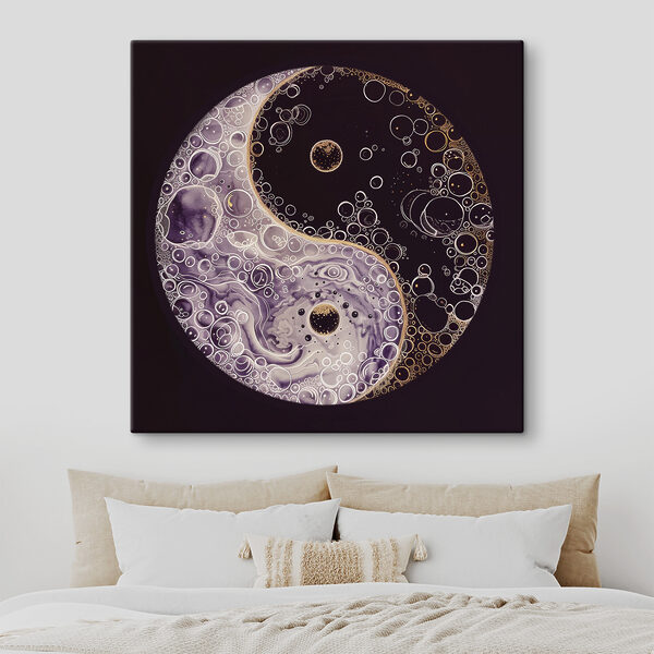A yin yang symbol with bubbles A yin yang symbol with bubbles