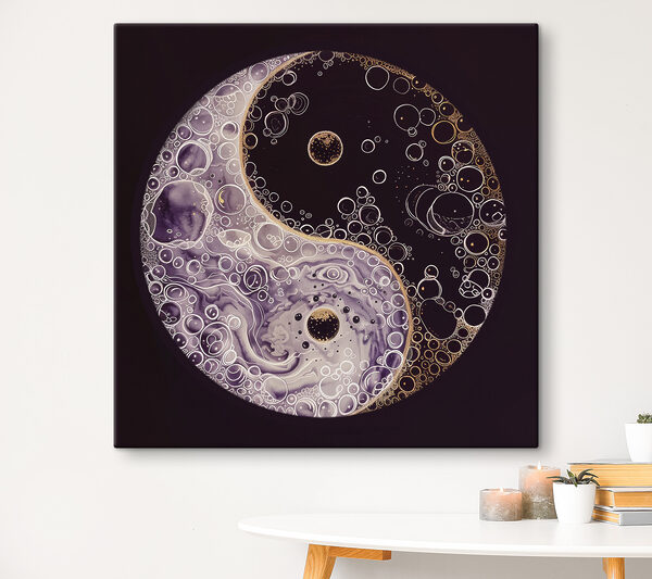 A yin yang symbol with bubbles A yin yang symbol with bubbles