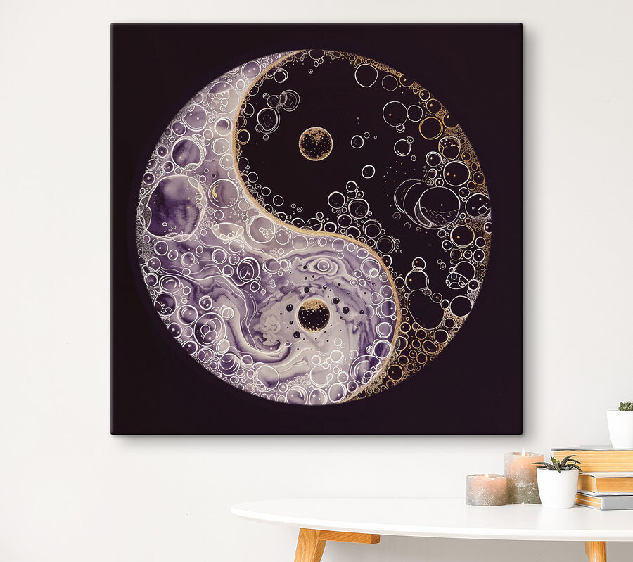 A yin yang symbol with bubbles A yin yang symbol with bubbles