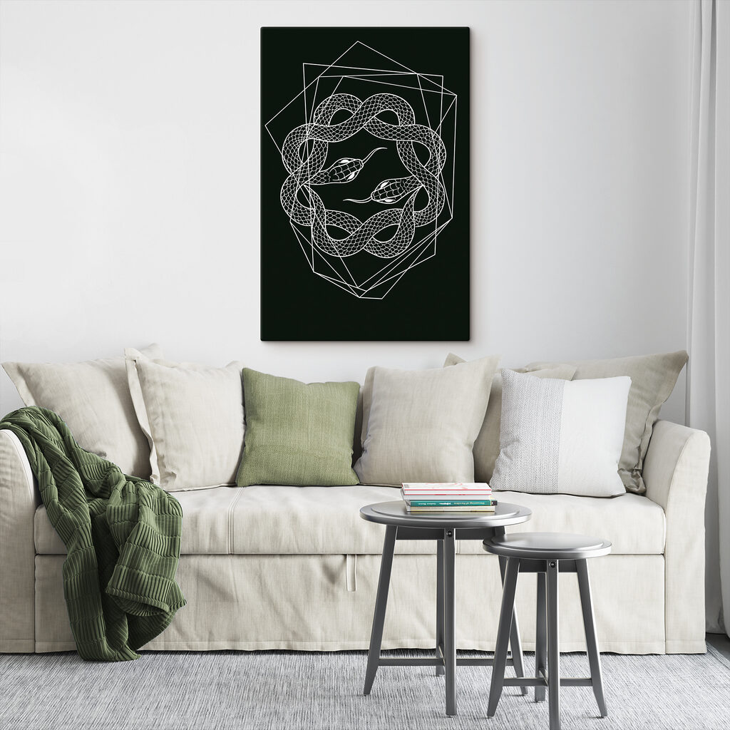 A white snake in a circle A white snake in a circle