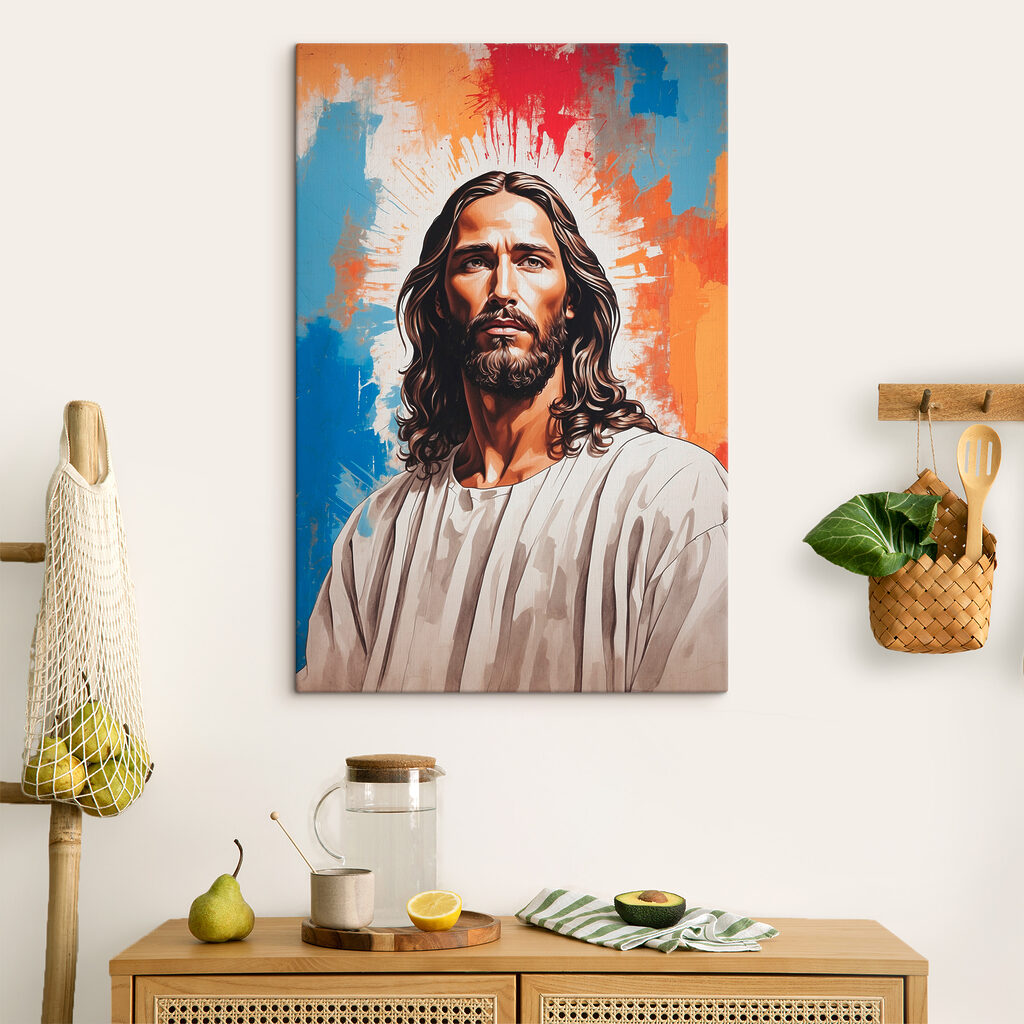 A painting of a man with long hair A painting of a man with long hair