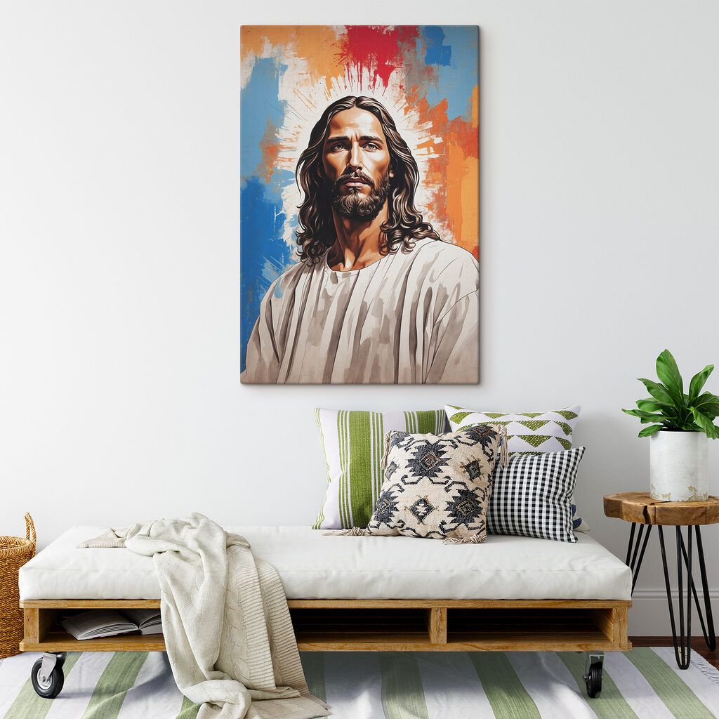 A painting of a man with long hair A painting of a man with long hair