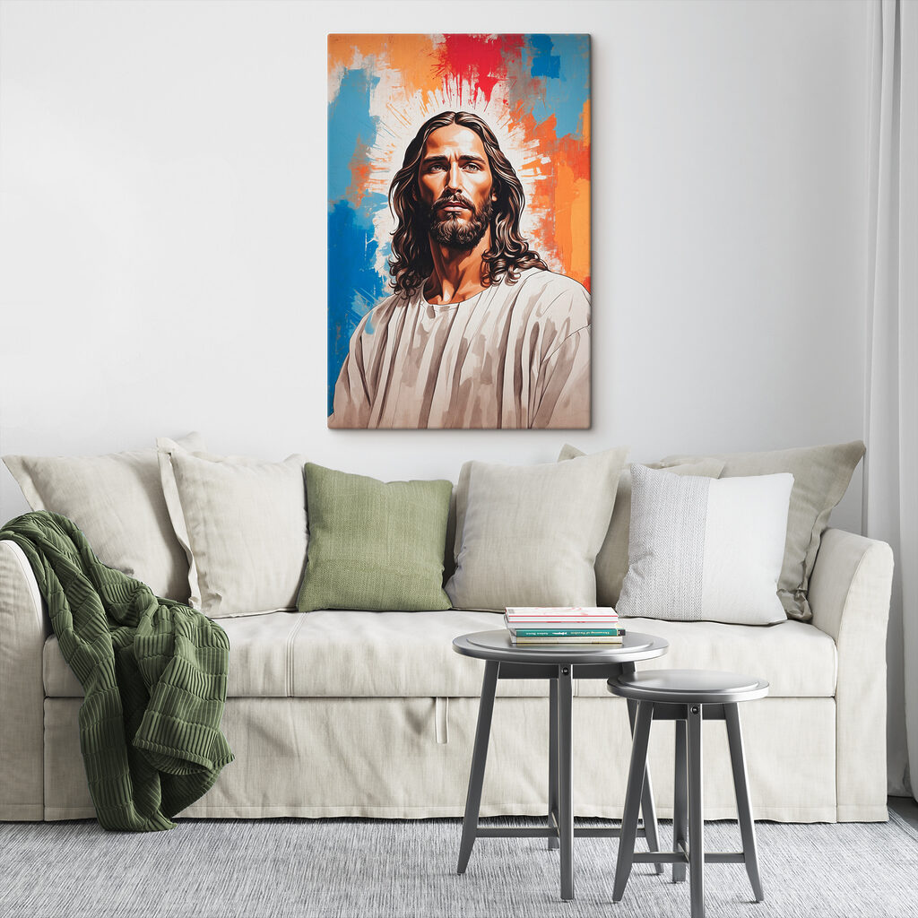 A painting of a man with long hair A painting of a man with long hair
