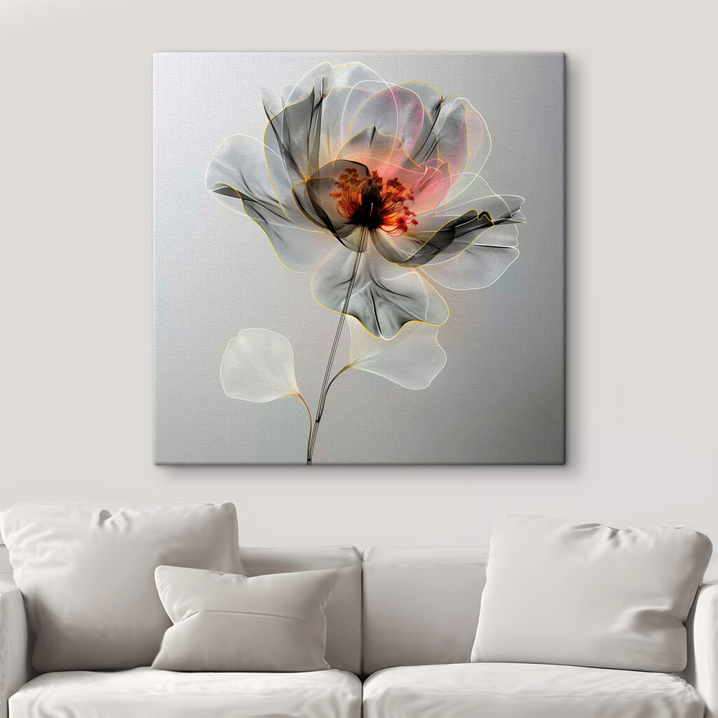 A transparent flower with a leaf A transparent flower with a leaf