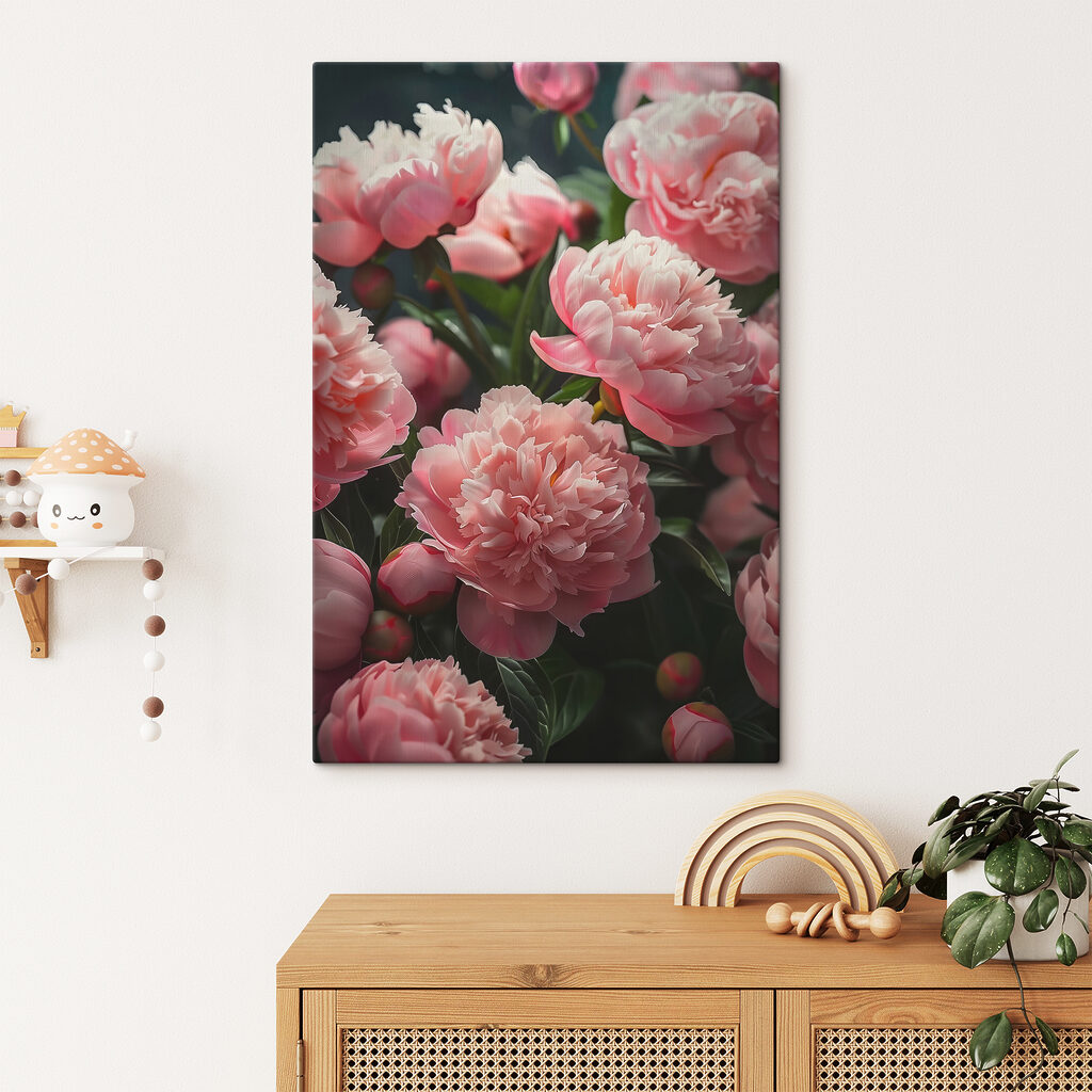 A group of pink flowers