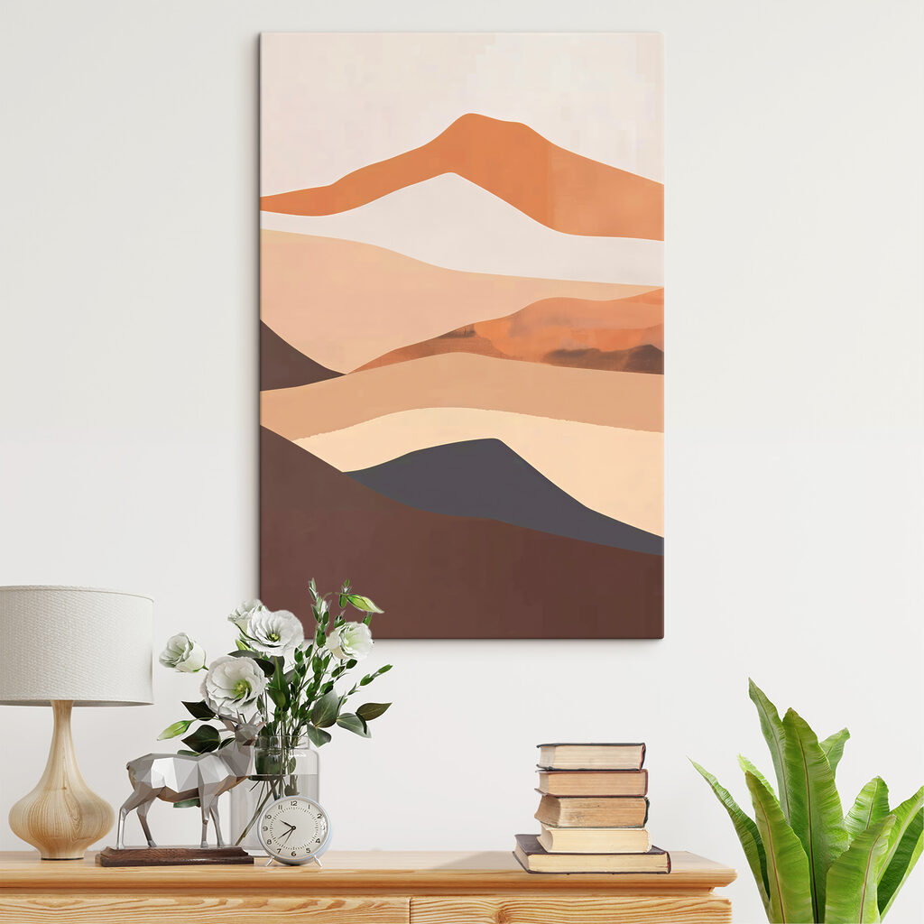A painting of a desert landscape A painting of a desert landscape