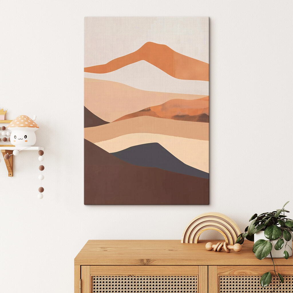 A painting of a desert landscape A painting of a desert landscape