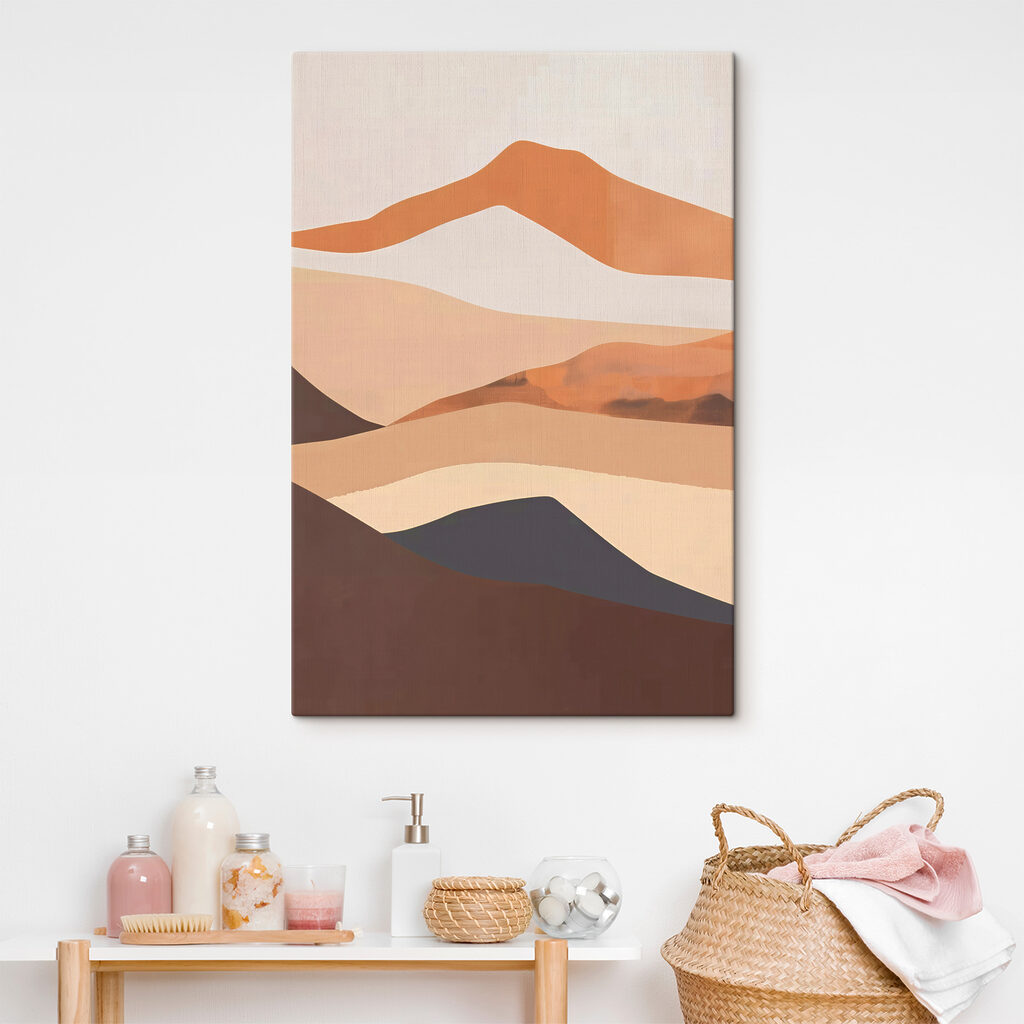 A painting of a desert landscape A painting of a desert landscape