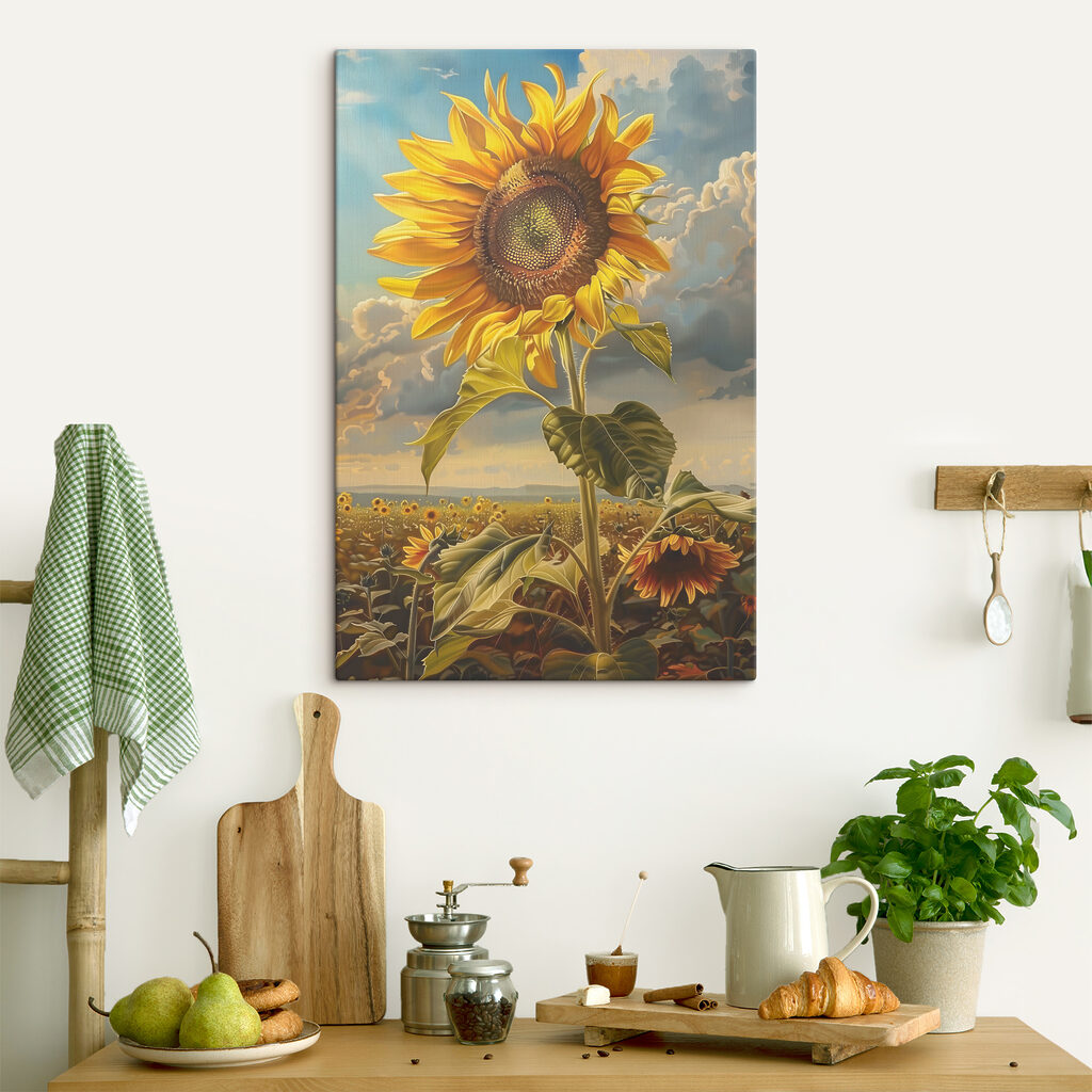 A sunflower in a field