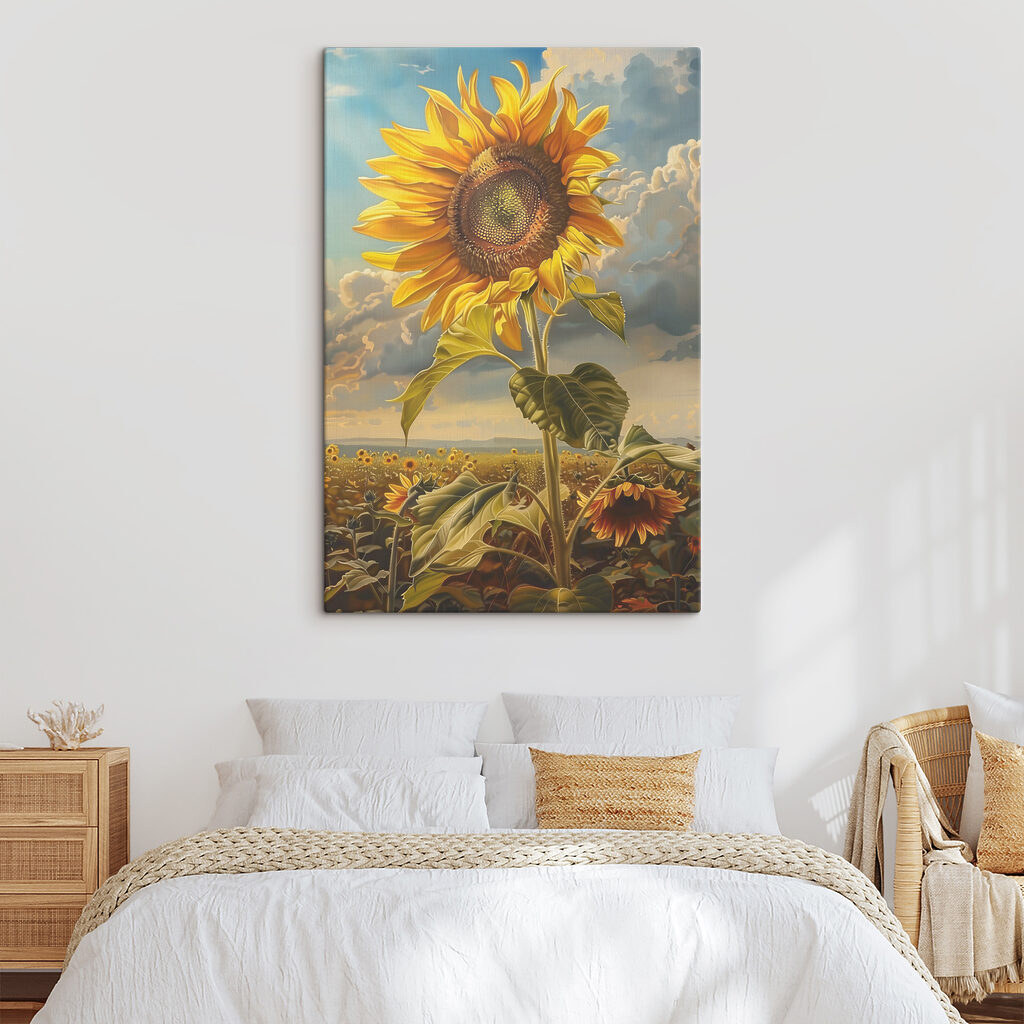 A sunflower in a field