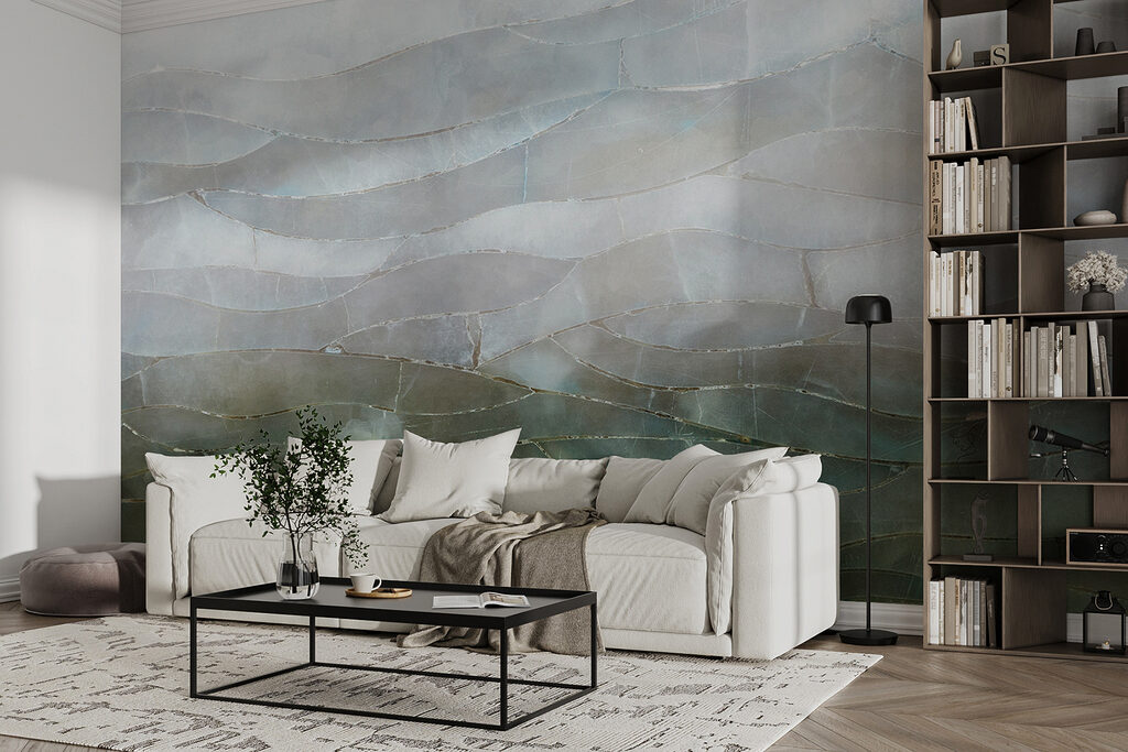 A glass with a pattern of clouds A glass with a pattern of clouds