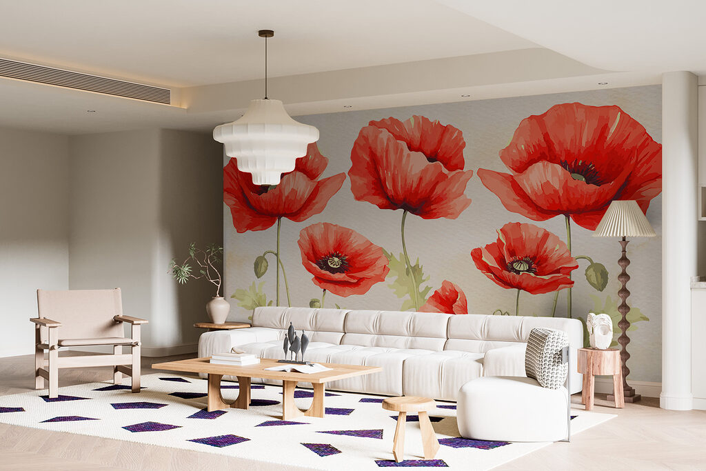 A group of red flowers