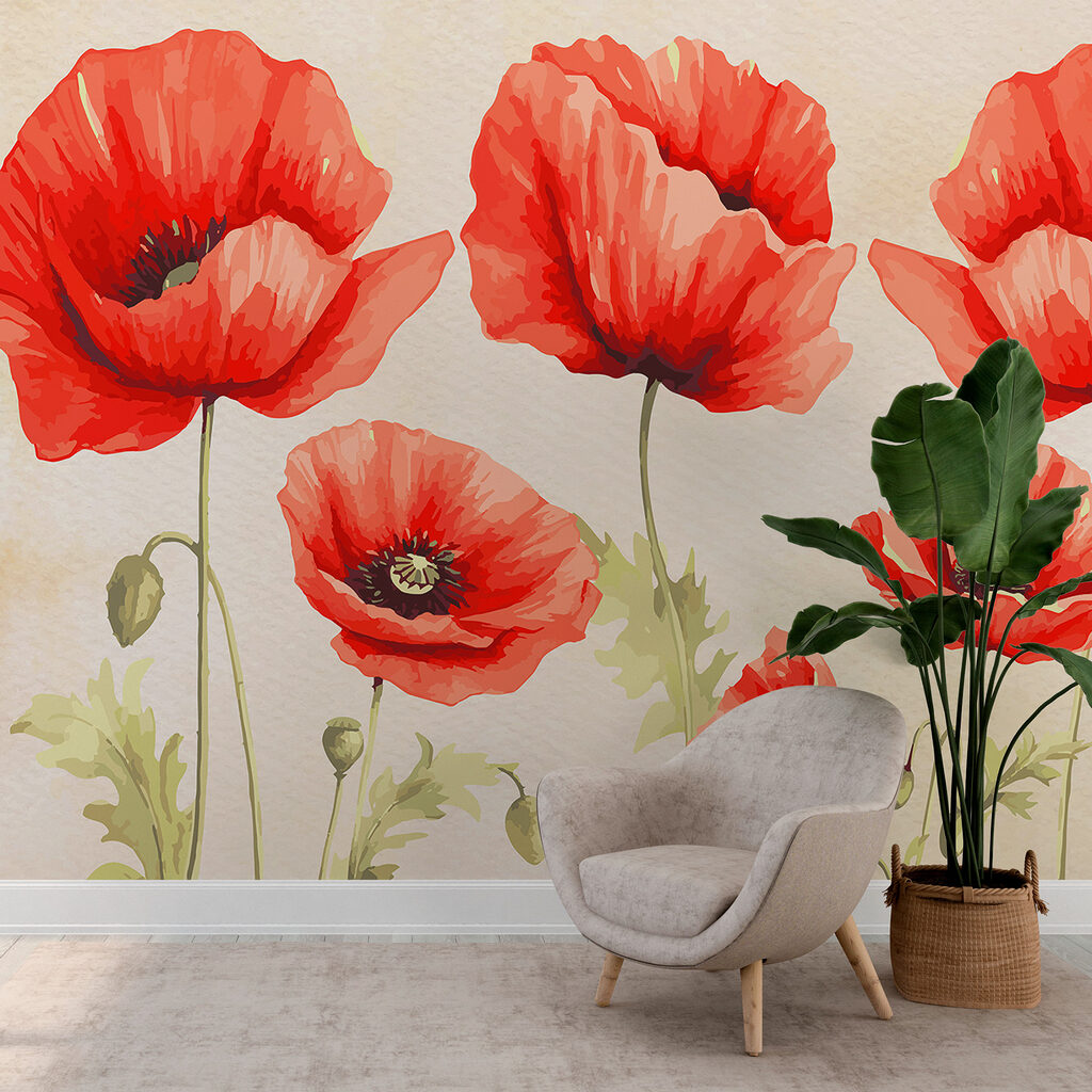 A group of red flowers