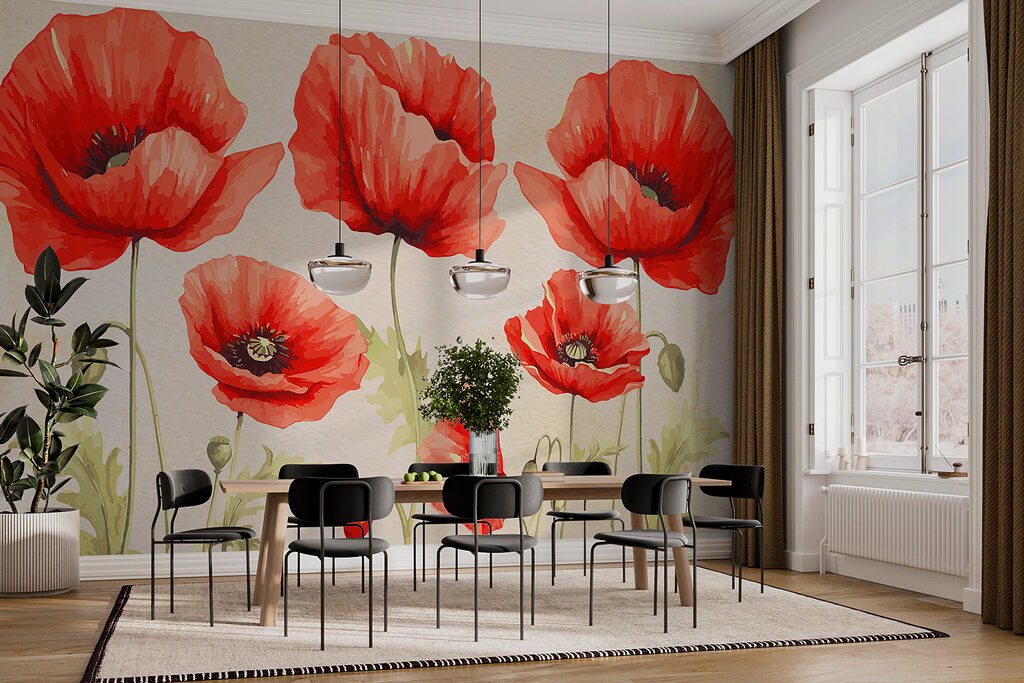 A group of red flowers