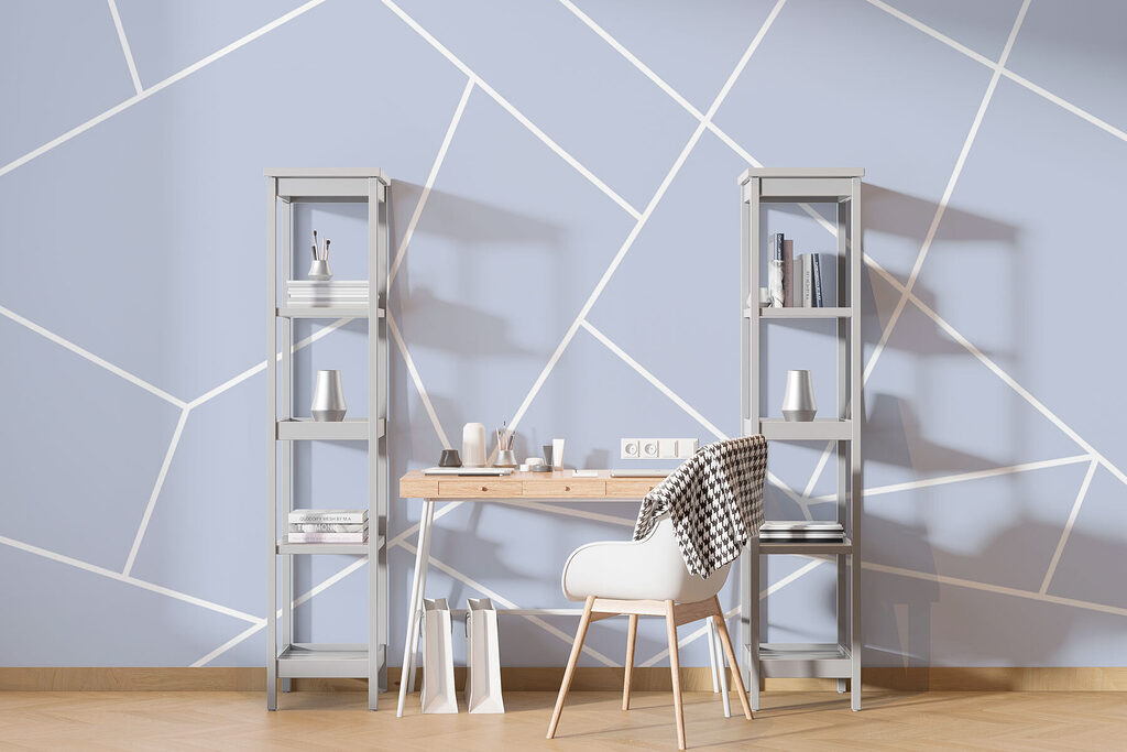 A white lines on a blue background A white lines on a blue background
