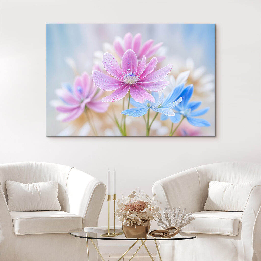 Delicate blooms in soft pastel colors