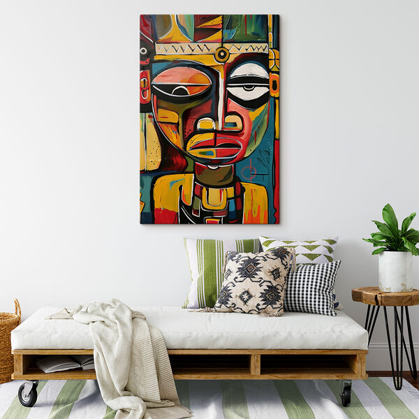 A painting of a man's face A painting of a man's face