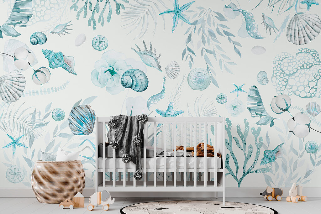 A watercolor sea life pattern A watercolor sea life pattern