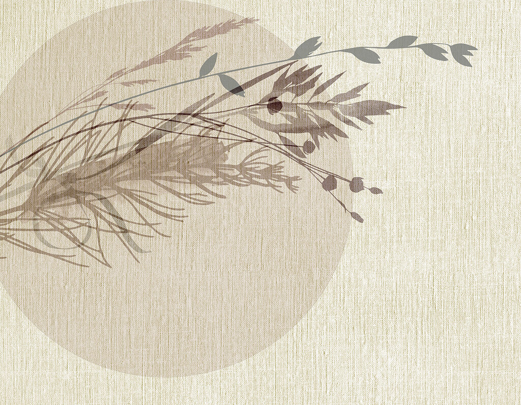 Delicate leaf patterns on textured background