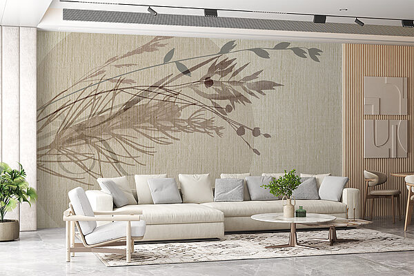 Delicate leaf patterns on textured background