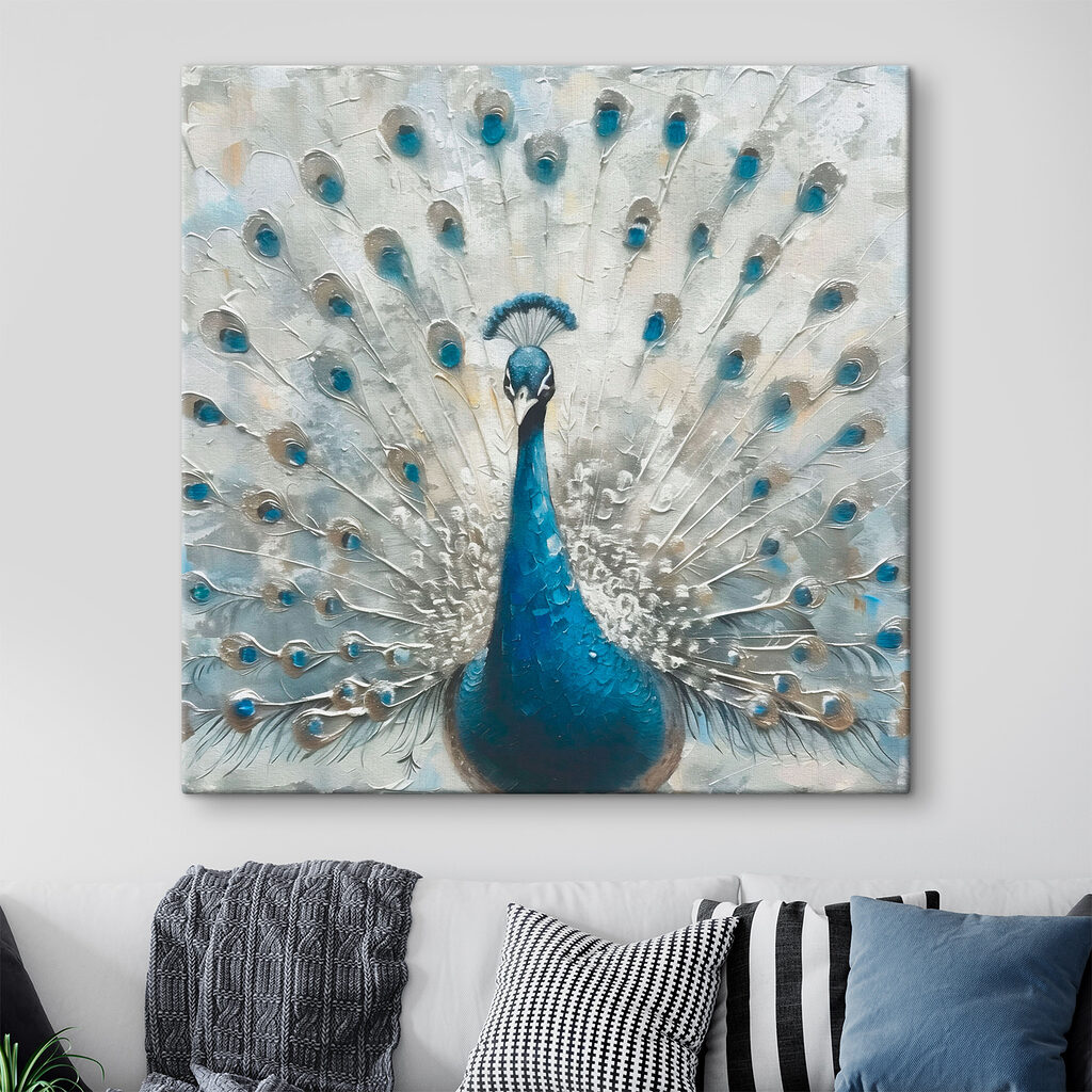 A painting of a peacock