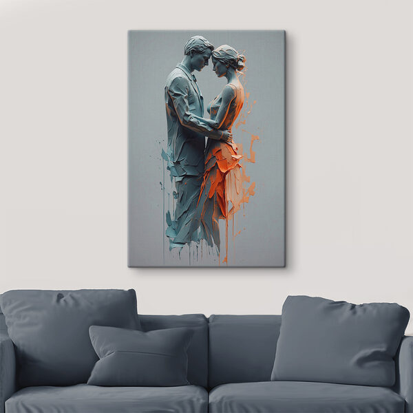 A man and woman painted in paint
