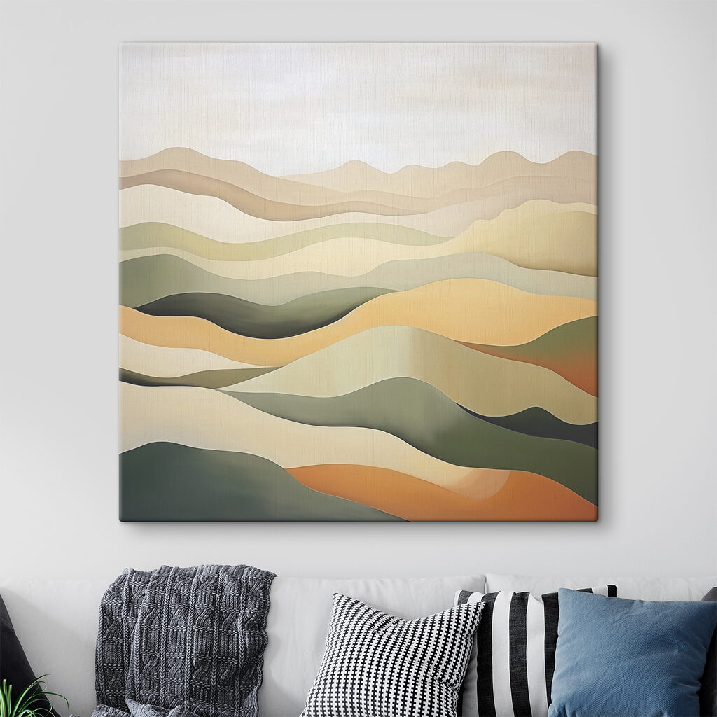 A painting of a desert landscape