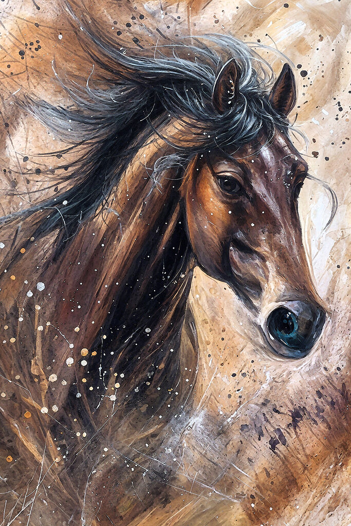 A painting of a horse
