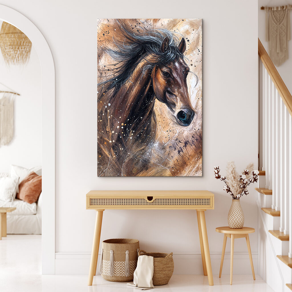 A painting of a horse