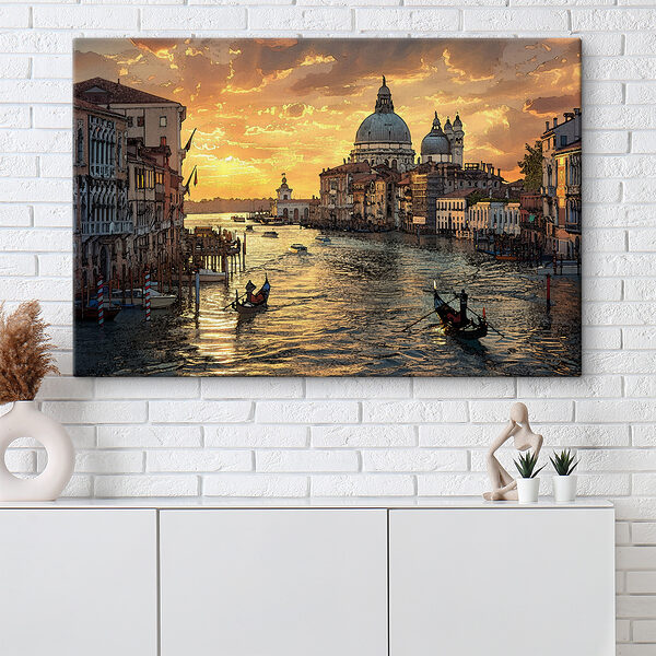A water with boats and buildings in the background A water with boats and buildings in the background