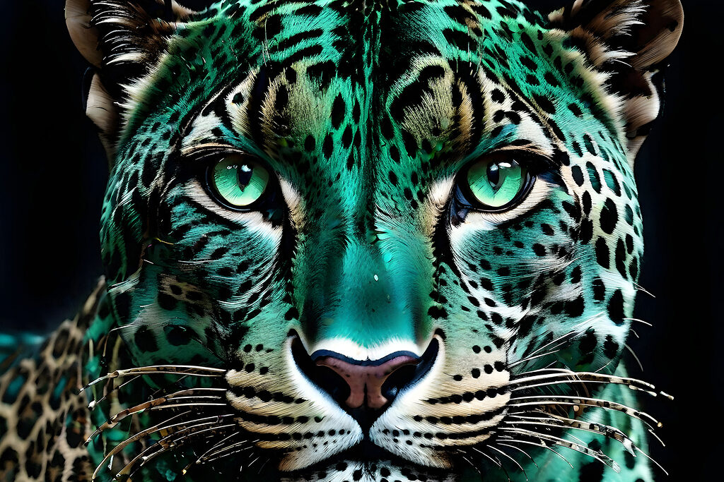 Vibrant leopard with striking eyes Vibrant leopard with striking eyes