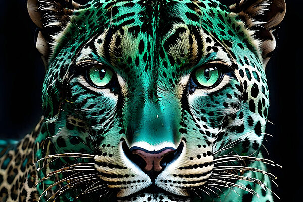 Vibrant leopard with striking eyes Vibrant leopard with striking eyes