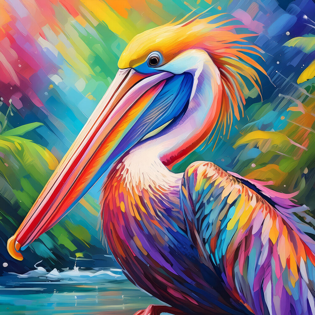 A colorful bird with a long beak