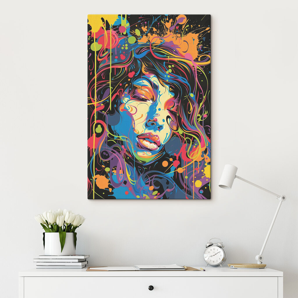 A woman with colorful hair