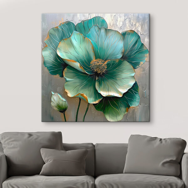 A painting of a flower
