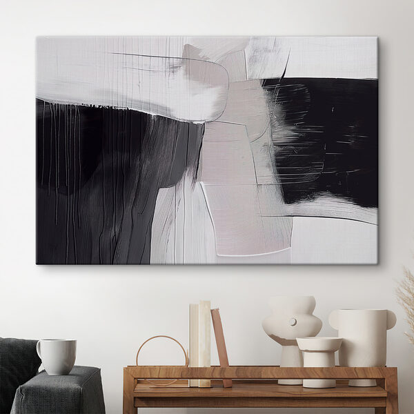 A black and white painting A black and white painting