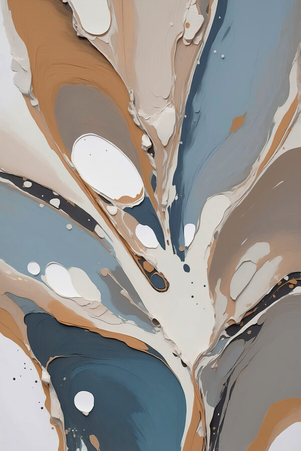 Fluid shapes in soothing earth tones