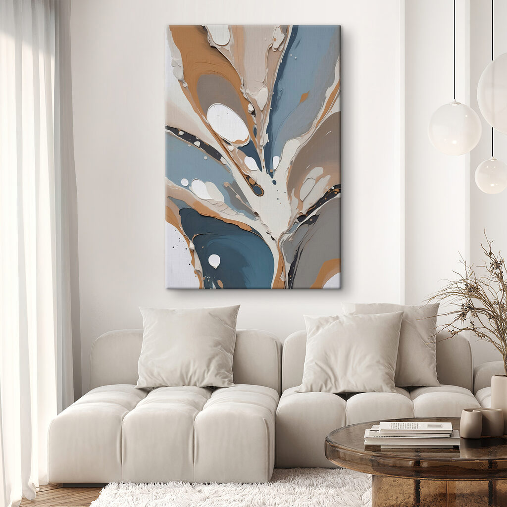 Fluid shapes in soothing earth tones