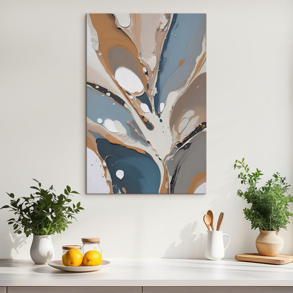 Fluid shapes in soothing earth tones