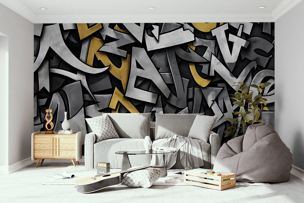 A close up of a pattern of letters